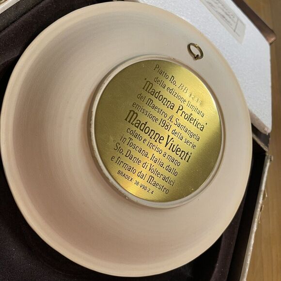 1978 Madonna Profetica Carved Alabastor 3D Plate Italy Madonne‎ Viuenti - Picture 4 of 12